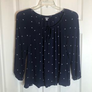 aerie Pullover BOHO Style 3/4 Sleeve Blouse   Size L